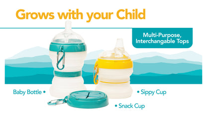 3-in-1 Starter Pack: Baby Bottle, Sippy Cup, Snack Cup, and Cup Cover