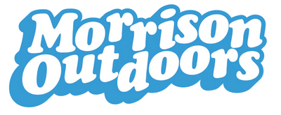 Morrison Outdoors logo with blue and white text